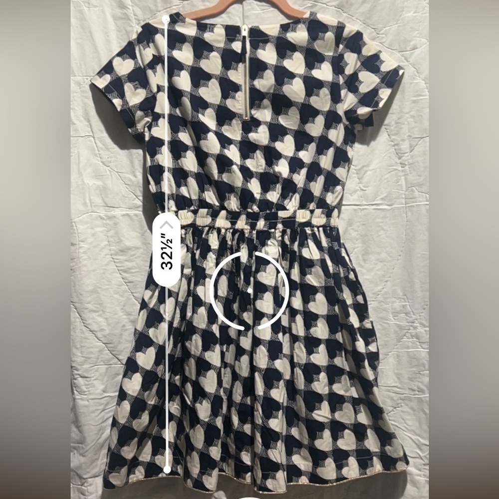 J. Crew Crewcuts Heart Print Girls Lined Dress Rare holiday dress up Sz:14 - Picture 8 of 10